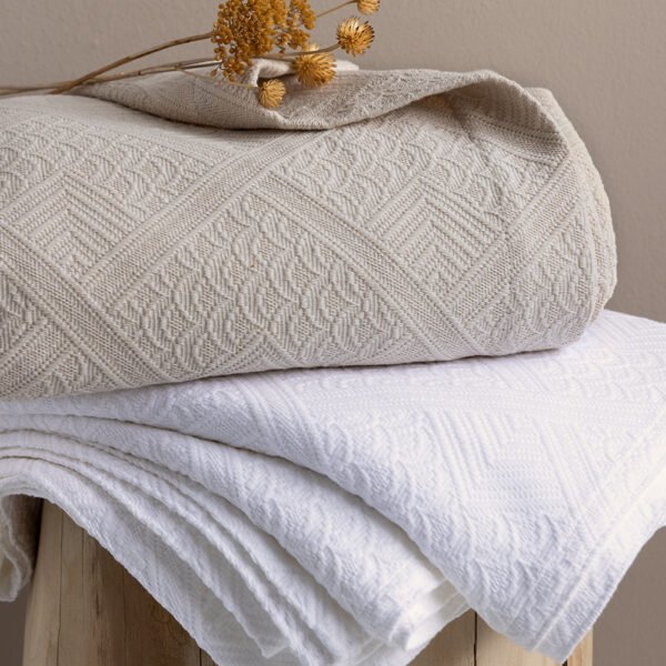 Κουβέρτα 170x260 CARLA IVORY Μπεζ Palamaiki