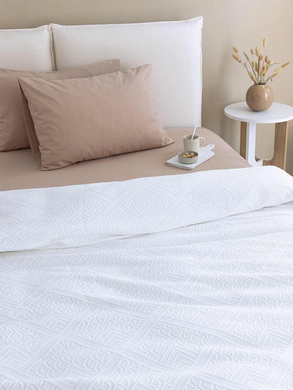 5205857279011_3 Κουβέρτα 250x260 CARLA WHITE Λευκό Palamaiki - Image 1