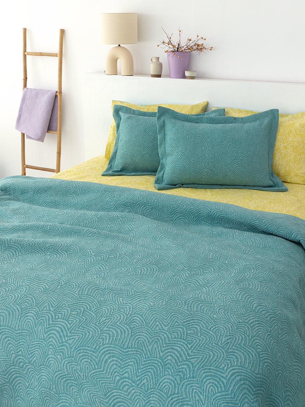 5205857279455_2 Κουβέρτα Matelasse 230X260 ADEL PETROL Πράσινο Palamaiki - Image 1