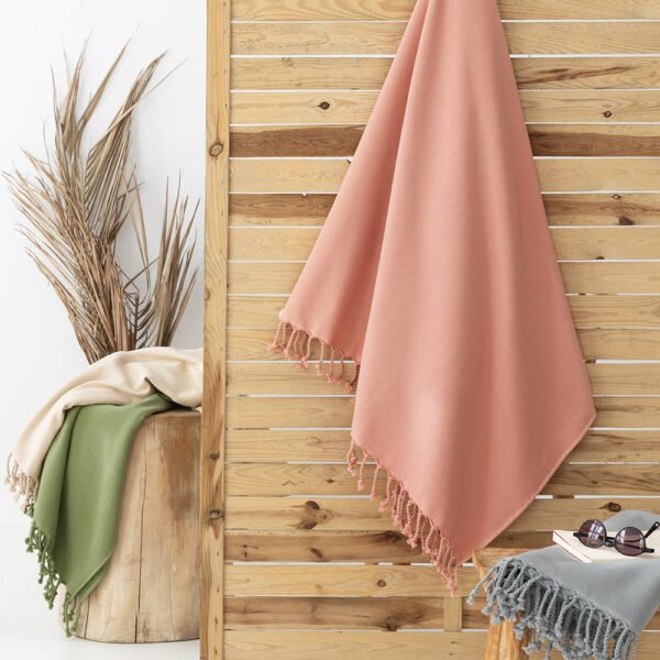 Παρεοπετσέτα Θαλάσσης Beach Collection 90x160 SINUS BRICK Ροζ Palamaiki