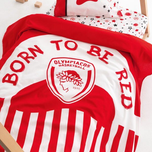 Σετ Σεντόνια Κούνιας Olympiacos B.C. 70x140+15 BC8 Με Λάστιχο  Palamaiki