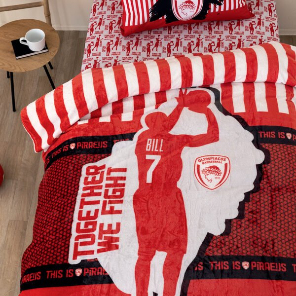 Κουβέρτα Fleece Μονή DG 160x220 OLYMPIACOS Κόκκινο Palamaiki