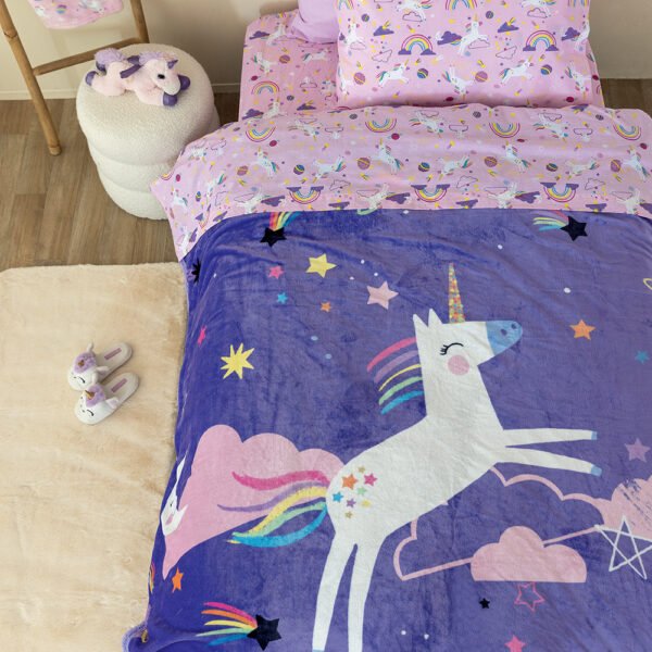 Κουβερτα Μονή 160x220 SW102 Μωβ Palamaiki