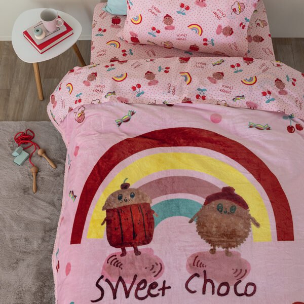 Κουβερτα Μονή 160x220 SW103 Ροζ Palamaiki