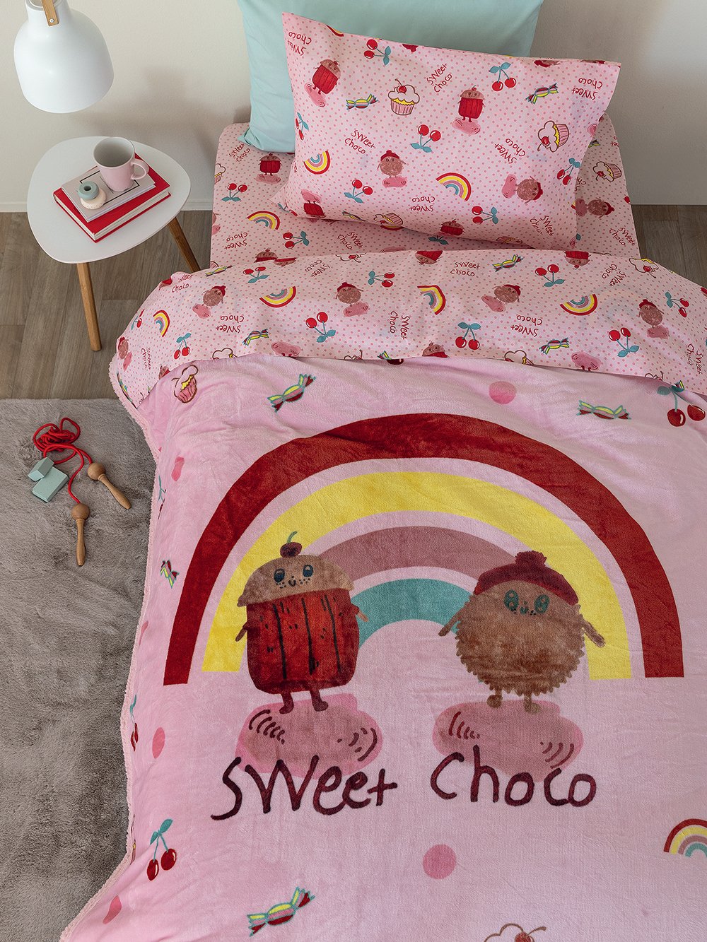 5205857281021_2 Κουβερτα Μονή 160x220 SW103 Ροζ Palamaiki - Image 1