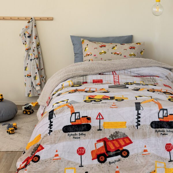 Κουβερτοπαπλωμα Μονό 160x220 SW101 Μπεζ Palamaiki