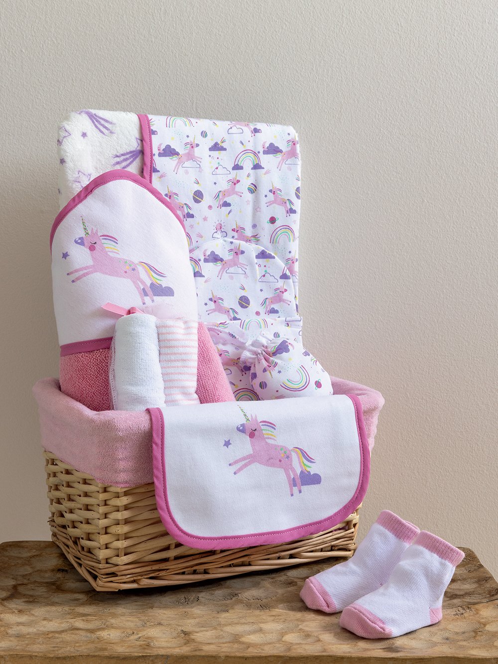 5205857281137_2 Καλάθι δώρου για νεογέννητο NB0148 Λευκό Palamaiki - Image 1