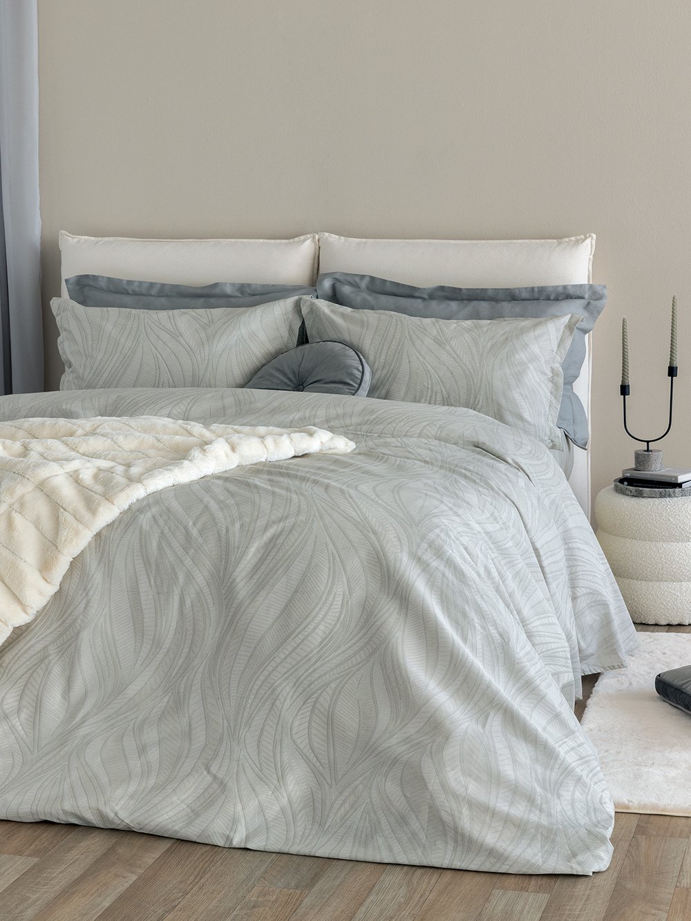 5205857281564_2 Σετ Υπέρδιπλα Σεντόνια Ivy 240x270 IS809 Γκρι Palamaiki - Image 1