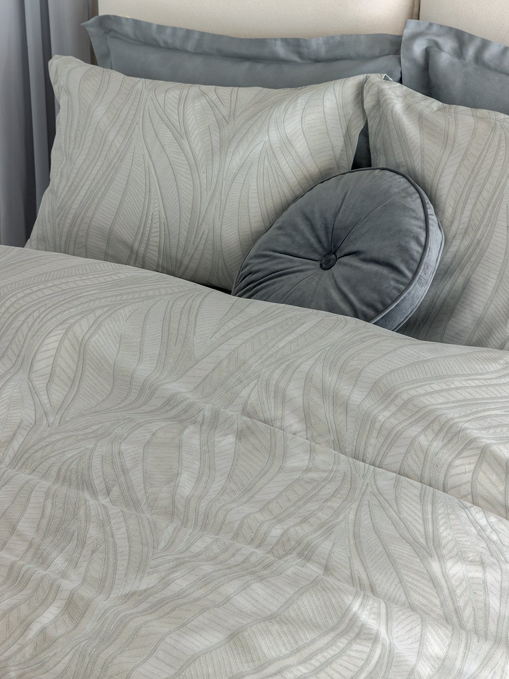 5205857281724_2 Ζεύγος Μαξιλαροθήκες Ivy 52x75 IS809 Γκρι Palamaiki - Image 1