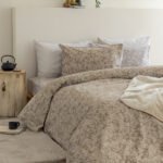 Σετ Σεντόνια Υπέρδιπλα Flannel Beauty 240x265 FB0225 Χωρίς Λάστιχο Καφέ Palamaiki