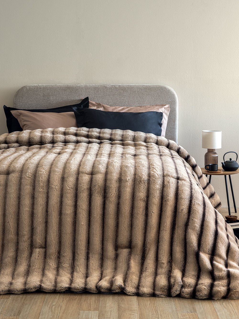 5205857283117_2 Κουβερτοπάπλωμα Υπέρδιπλο 230x250 CATE BEIGE Μπεζ Palamaiki - Image 1