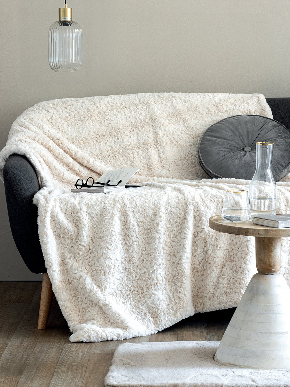 5205857283124_2 Κουβέρτα Καναπε 130x180 ALERIA ECRU Εκρού Palamaiki - Image 1