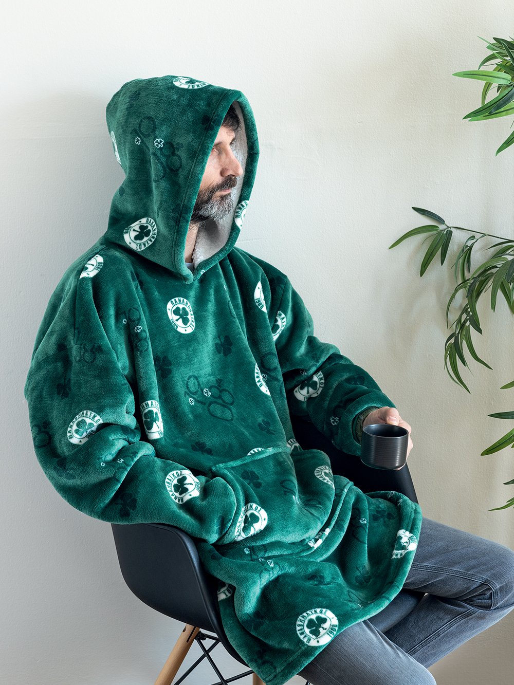 5205857283209_2 Κουβέρτα HUHU PANATHINAIKOS Πράσινο Palamaiki - Image 1