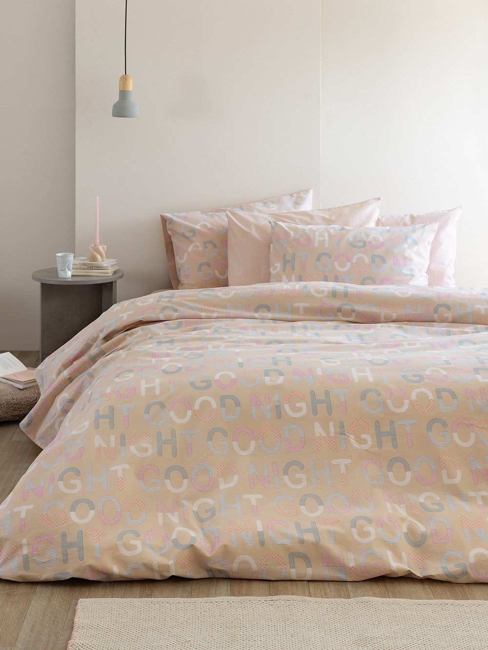 5205857284107_2 Σετ Υπέρδιπλα Σεντόνια Fashion Life 240x260 FL6248 Χωρίς Λάστιχο Μπεζ Palamaiki - Image 1