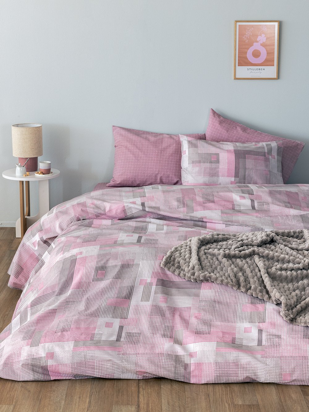 5205857284510_2 Σετ Παπλωματοθήκη Υπέρδιπλη Fashion Life 240x250 FL6252 Ροζ Palamaiki - Image 1