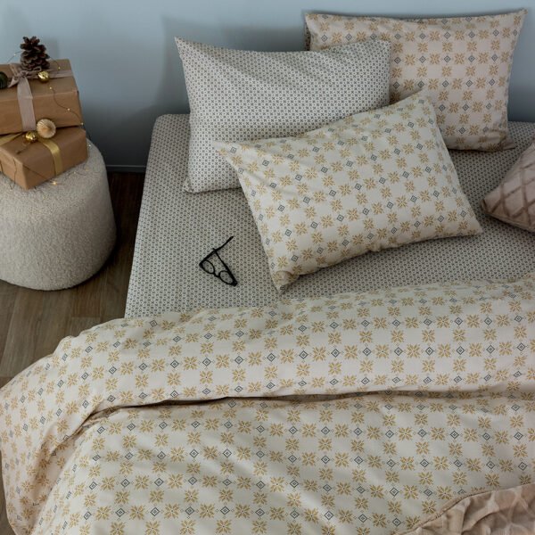 Σετ Παπλωματοθήκη Υπέρδιπλη Fashion Life 240x250 FL6254 Καφέ Palamaiki