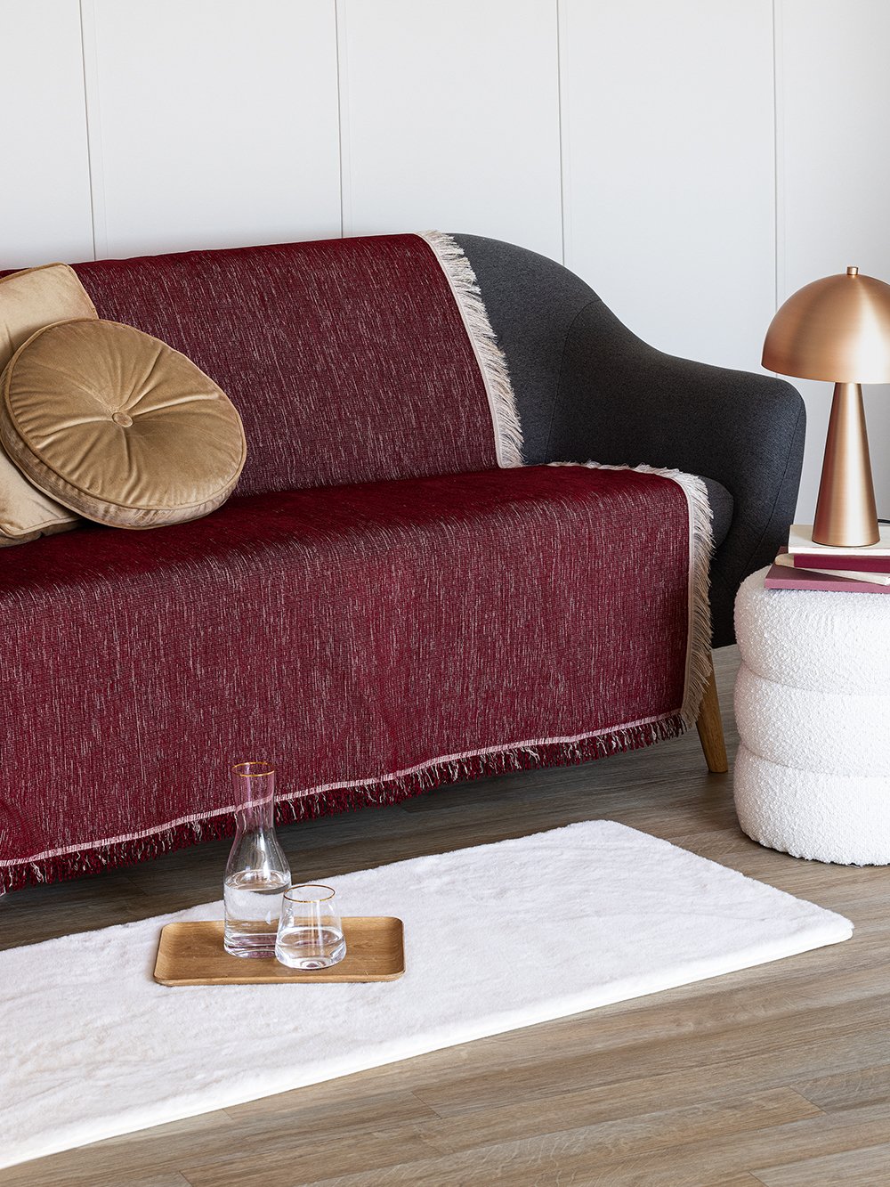 5205857287467_2 Ριχτάρι Διθέσιου Καναπέ TUNA/2 BORDO Μπορντώ Palamaiki - Image 1