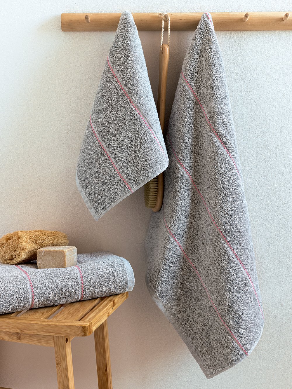 5205857288266_2 Σετ Πετσέτες (30X50, 50X90, 70X140) CLER SILVER Γκρι Palamaiki - Image 1
