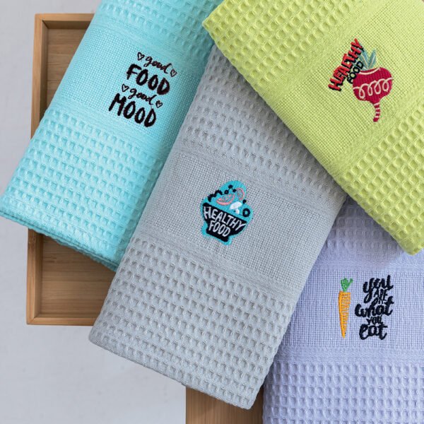 Σετ 4 Πετσέτες Κουζίνας Kitchen Towels 50x70 NORA100 EMBROIDERY 1 Εμπριμέ Palamaiki