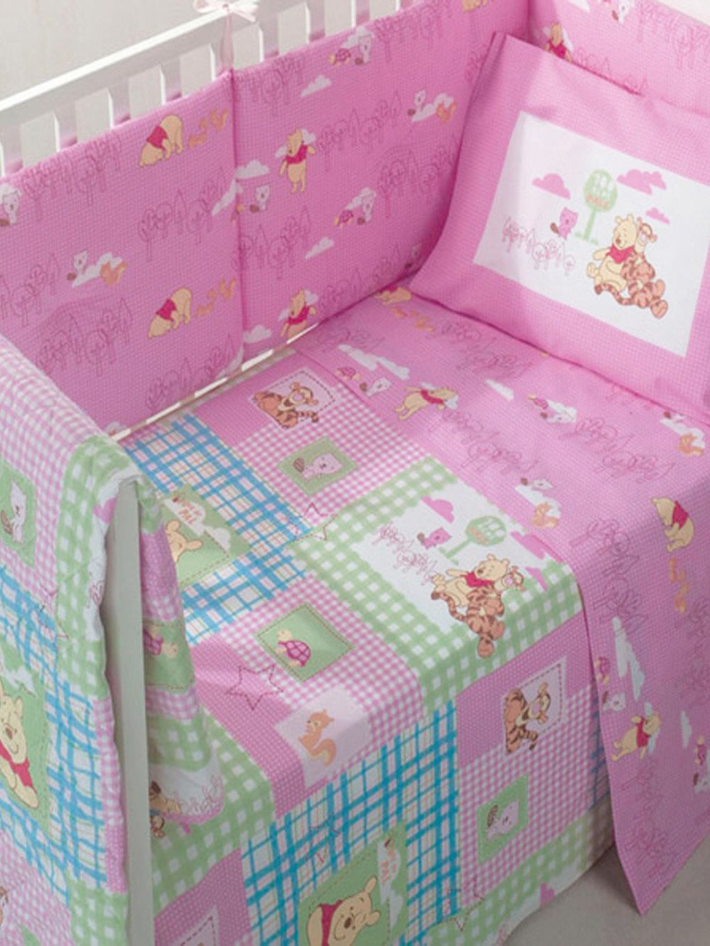 8000842326186_2 Σετ Κούνιας 5 Τεμαχίων Disney POOH BOSCO Ροζ Palamaiki - Image 1