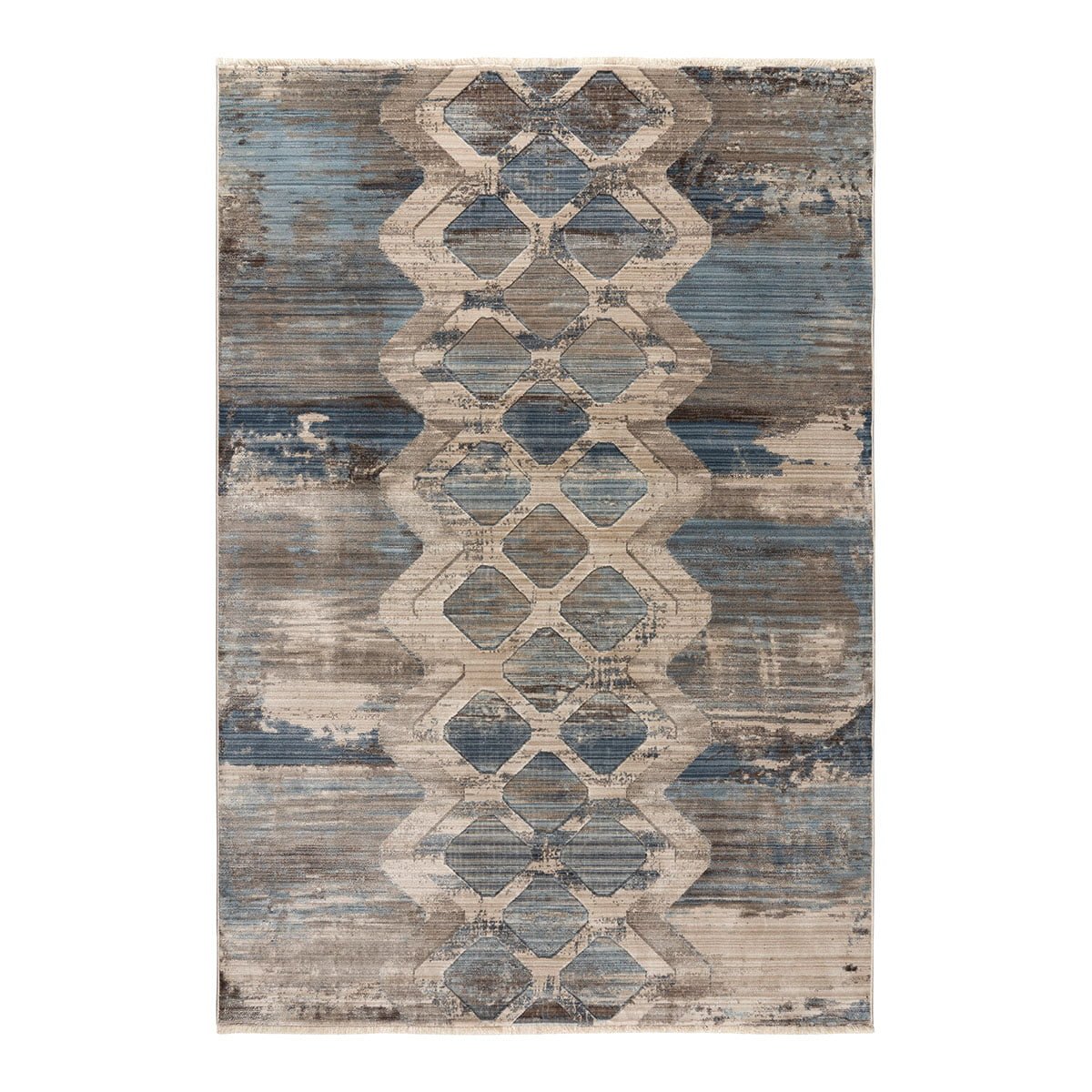 9627 Πατάκι Bliss Art 9627 0.67x2.20 Μπεζ,Μόκα,Μπλε Beauty Home - Image 1