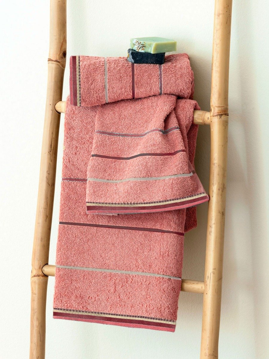 dezi-brick Σετ Πετσέτες (30X50, 50X90, 70X140) DEZI ROSE Ροζ Palamaiki - Image 1