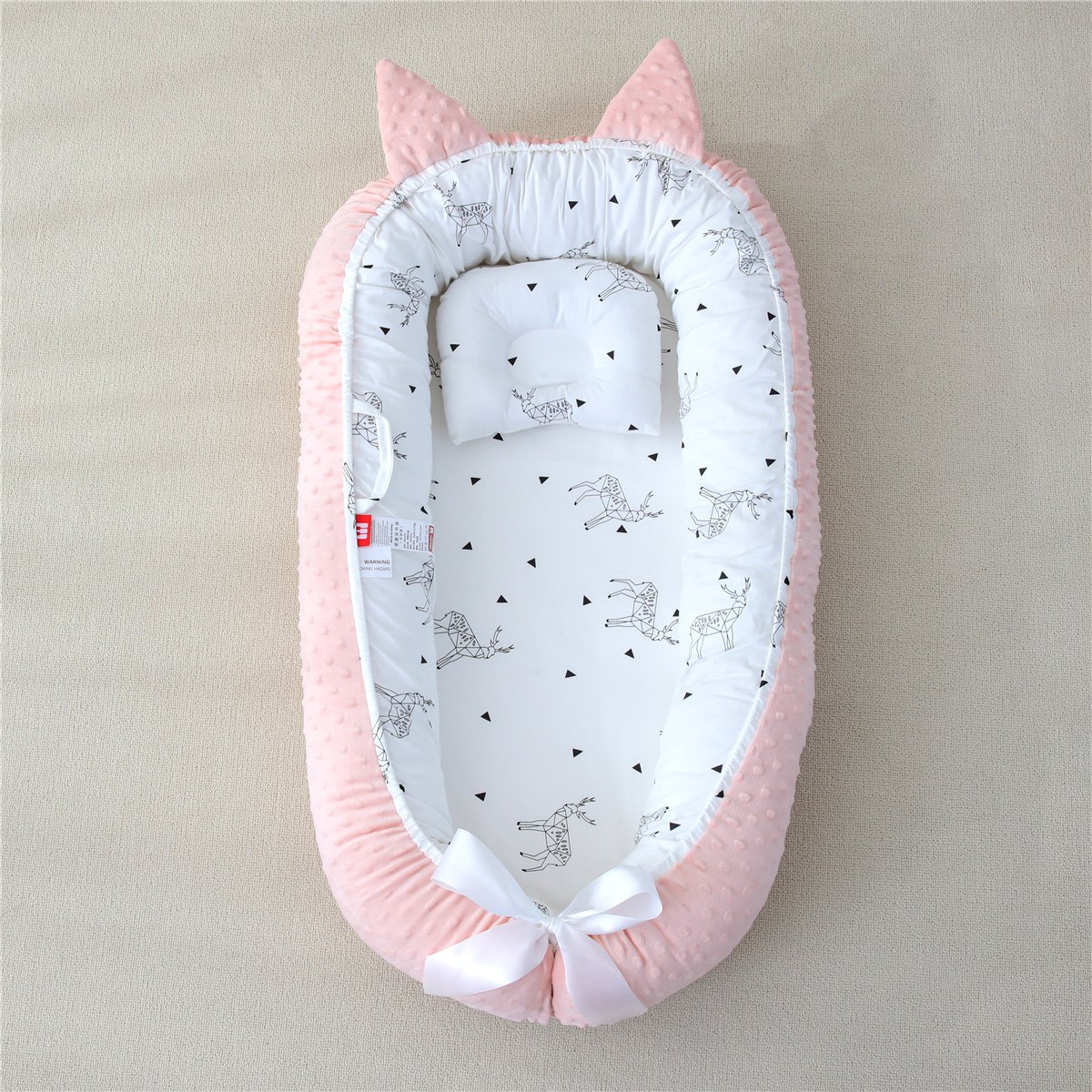 5346 Bρεφική φωλιά με μαξιλάρι Art 5346 53x88 Ροζ Beauty Home - Image 1