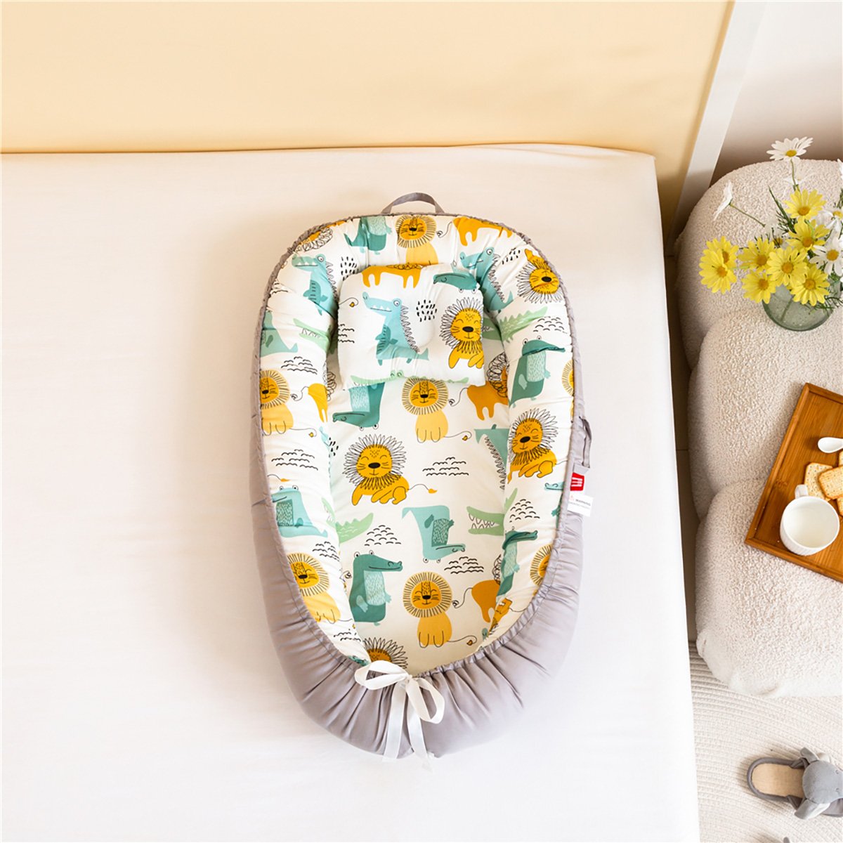 5347 Bρεφική φωλιά με μαξιλάρι Art 5347 53x88 Μπεζ Beauty Home - Image 1