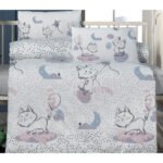 Σετ σεντόνια βρεφικά Art 5614 100x150 Γκρι,Λιλά   Beauty Home