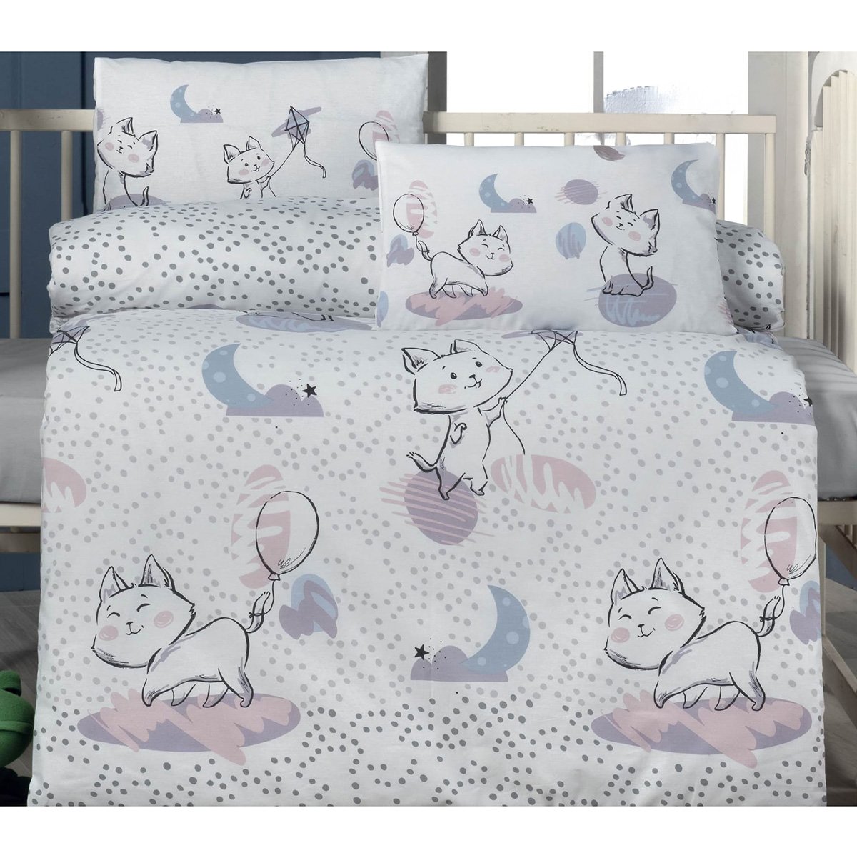 5614 Σετ σεντόνια βρεφικά Art 5614 100x150 Γκρι,Λιλά Beauty Home - Image 1