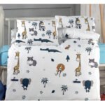 Σετ σεντόνια βρεφικά Art 5615 100x150 Τυρκουαζ,Εμπριμέ   Beauty Home