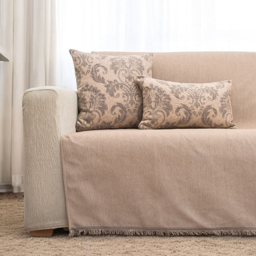 Solo-Μπεζcrop Ριχτάρι Τετραθέσιου 170x340 Cotone | Solo Μπεζ - Image 1