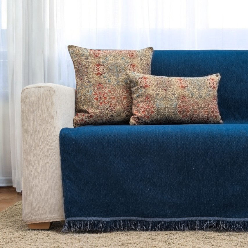 Solo-Μπλεcrop Ριχτάρι Τετραθέσιου 170x340 Cotone | Solo Μπλε - Image 1