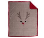 Χριστουγεννιάτικο Διακοσμητικό Ριχτάρι/Κουβέρτα Καναπέ 130×180 Nef Nef Funny Raindeer Beige - Image 4