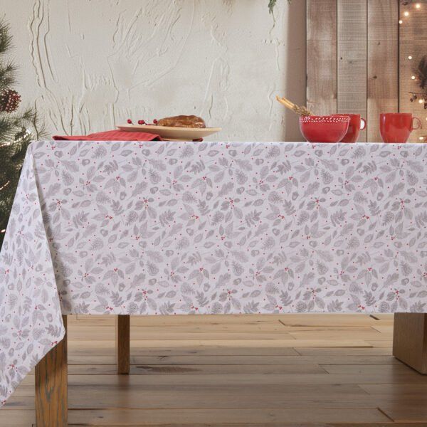 Χριστουγεννιάτικο Τραπεζομάντηλο 140×140 Nef Nef Xmass Plant Ecru