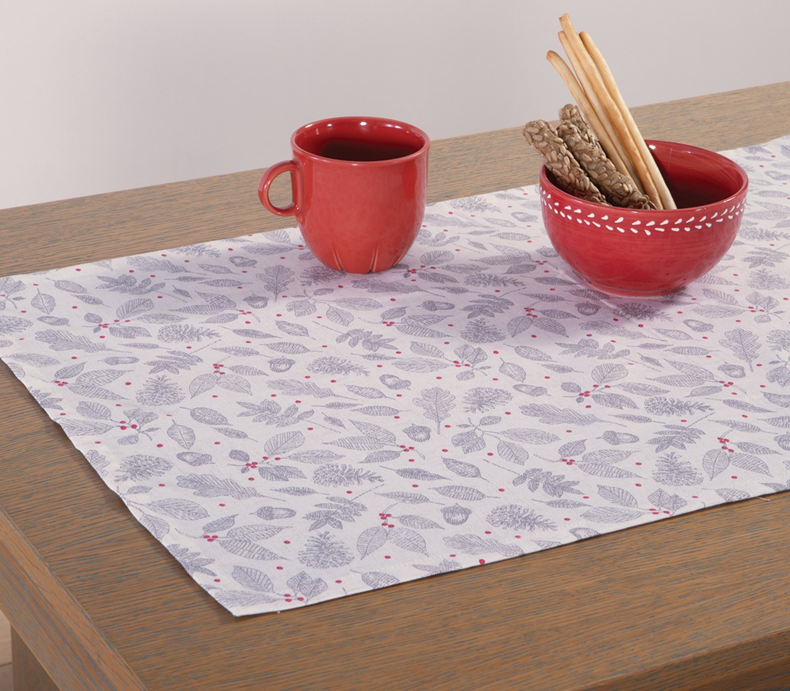 036407-1 Χριστουγεννιάτικο Runner 45×140 Nef Nef Xmass Plant Ecru - Image 1