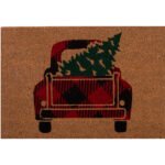 Χριστουγεννιάτικο Τάπετο Εισόδου 40X60 Nef Nef Car Tree Natural