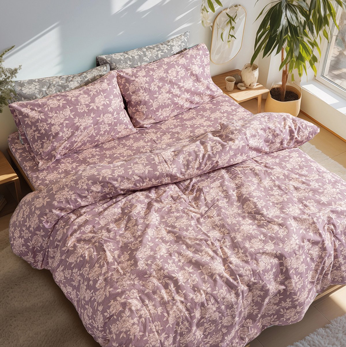 12635 Σετ σεντόνια φανελένια μονά με λάστιχο Muscat Art 12635 105x200+32 Σάπιο Μήλο Beauty Home - Image 1