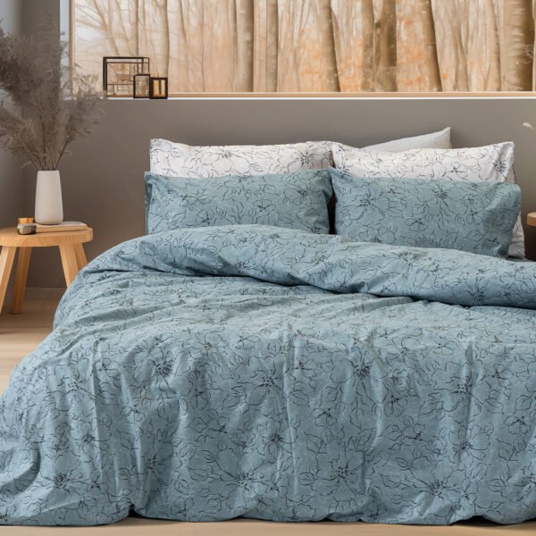 Σετ σεντόνια φανελένια King Size Nebbiolo Art 12636 270x260 Πετρόλ       Beauty Home