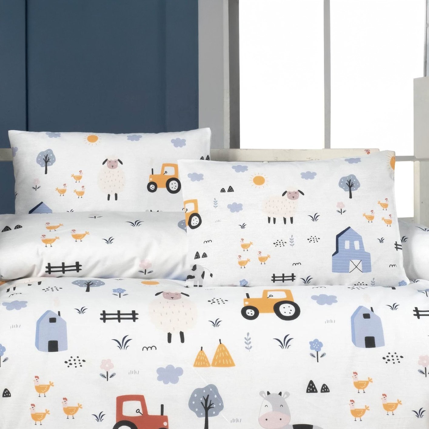 5601_pillowcases Ζεύγος μαξιλαροθήκες βρεφικές Art 5601 35x45 Γαλάζιο Beauty Home - Image 1