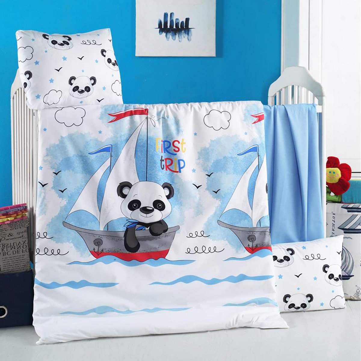 5616_pillowcases Ζεύγος μαξιλαροθήκες βρεφικές Art 5616 35x45 Γαλάζιο Beauty Home - Image 1