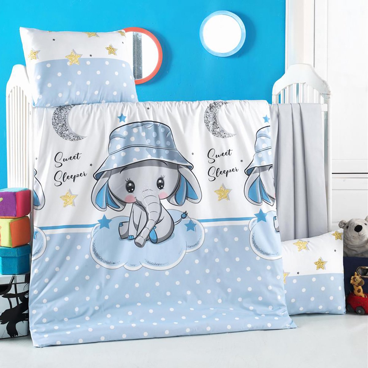 5617_pillowcases Ζεύγος μαξιλαροθήκες βρεφικές Art 5617 35x45 Γαλάζιο Beauty Home - Image 1