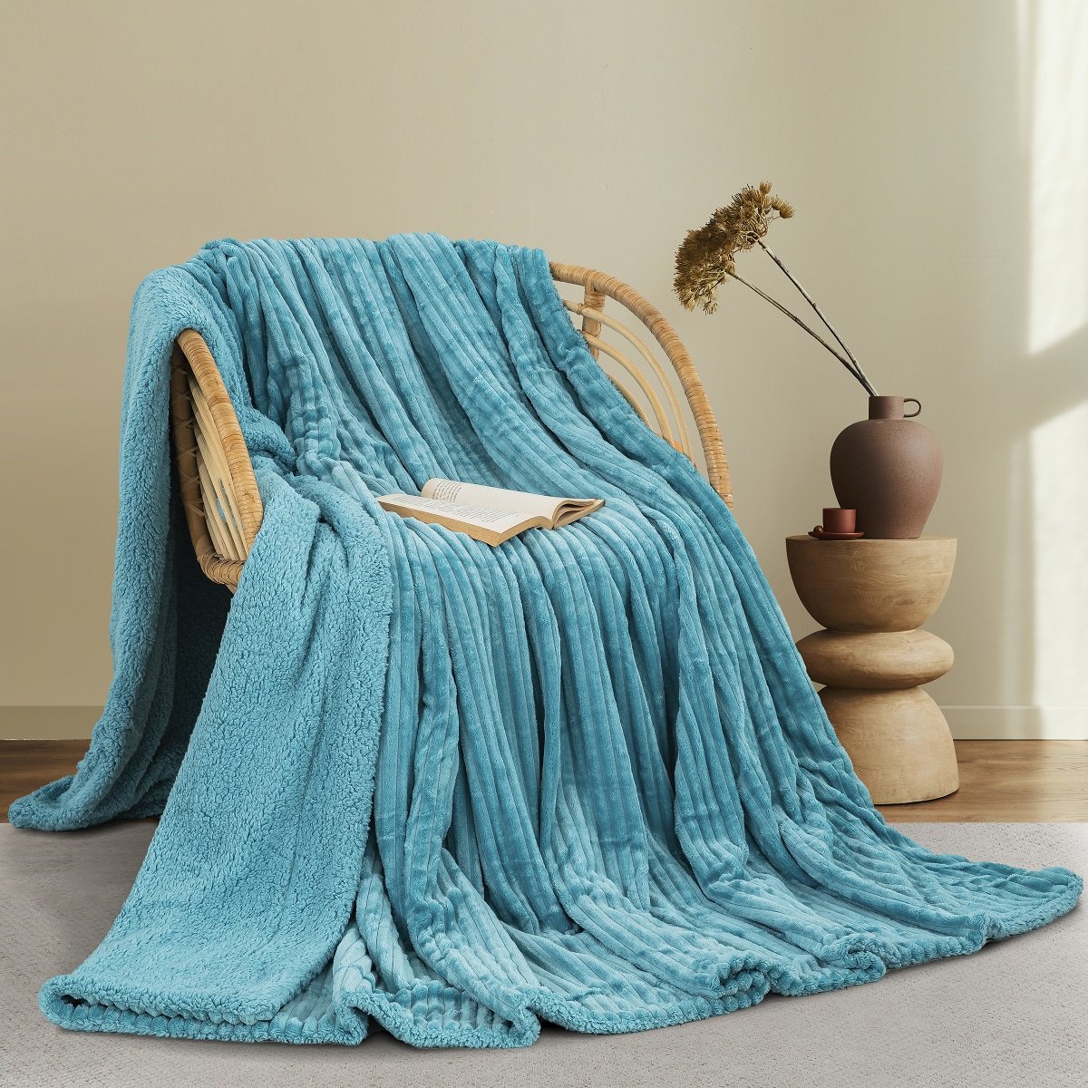 AQUA_SHERPA-1200x1200 ΚΟΥΒΕΡΤΑ FLEECE/SHERPA 220X240 ADAM HOME (400) AQUA(25) - Image 1