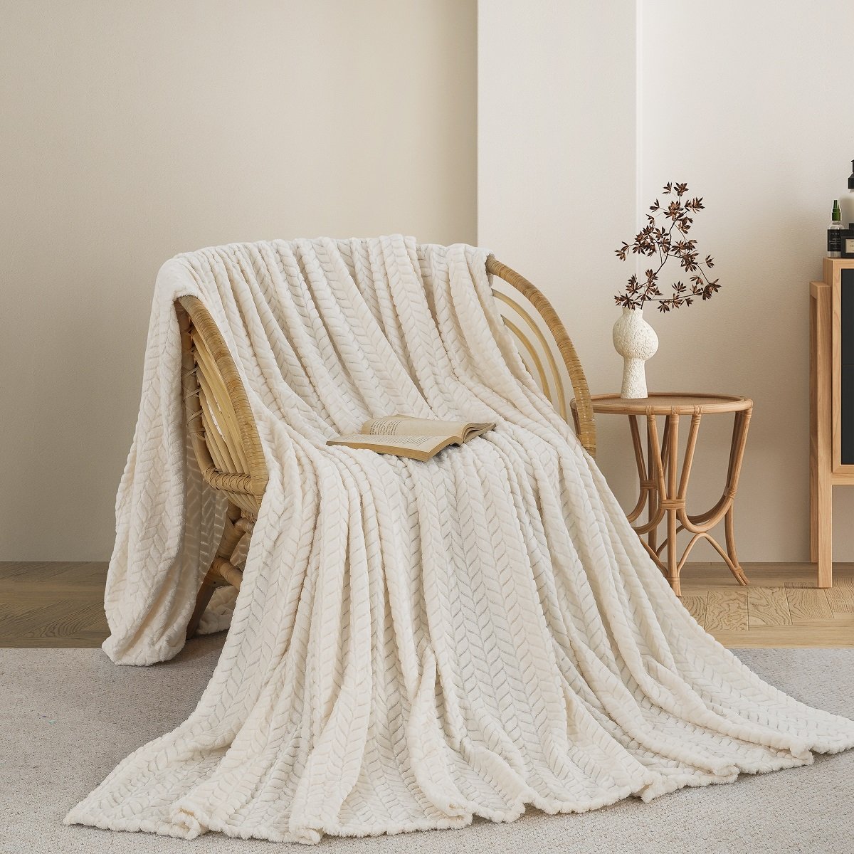 ECRU_FLEECE-1200x1200 ΚΟΥΒΕΡΤΑ FLEECE ΗΜΙΔΙΠΛΟ 180X240 ADAM HOME (550) WHITE (29) - Image 1