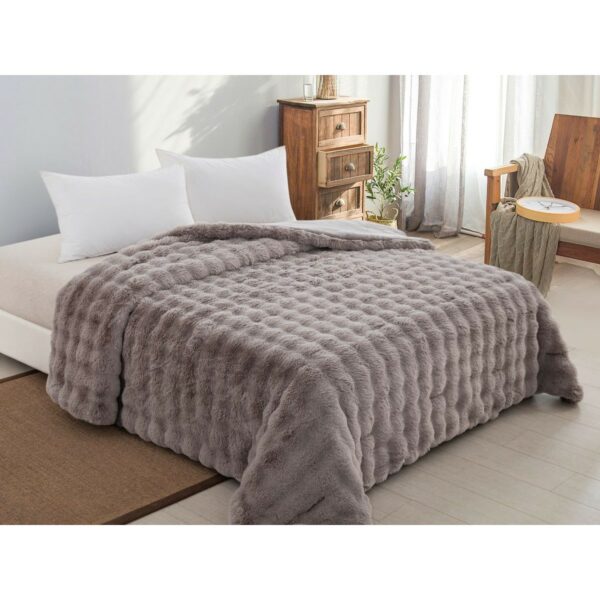ΚΟΥΒΕΡΤΟΠΑΠΛΩΜΑ ΓΟΥΝΑ/FLANNEL ΥΠΕΡΔΙΠΛΟ 220X240 ADAM HOME (900) GREY