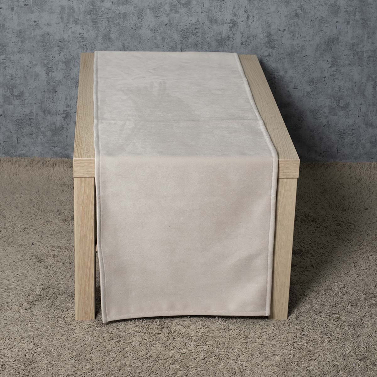 traversa-leo-ekrou Bελούδο Τραβέρσα 44x140 Cotone | Leo Ιβουάρ - Image 1