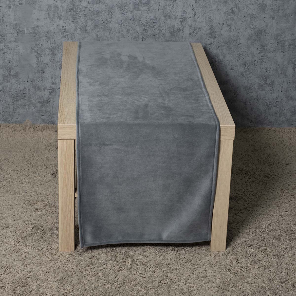 traversa-leo-gkri Bελούδο Τραβέρσα 44x140 Cotone | Leo Γκρι - Image 1