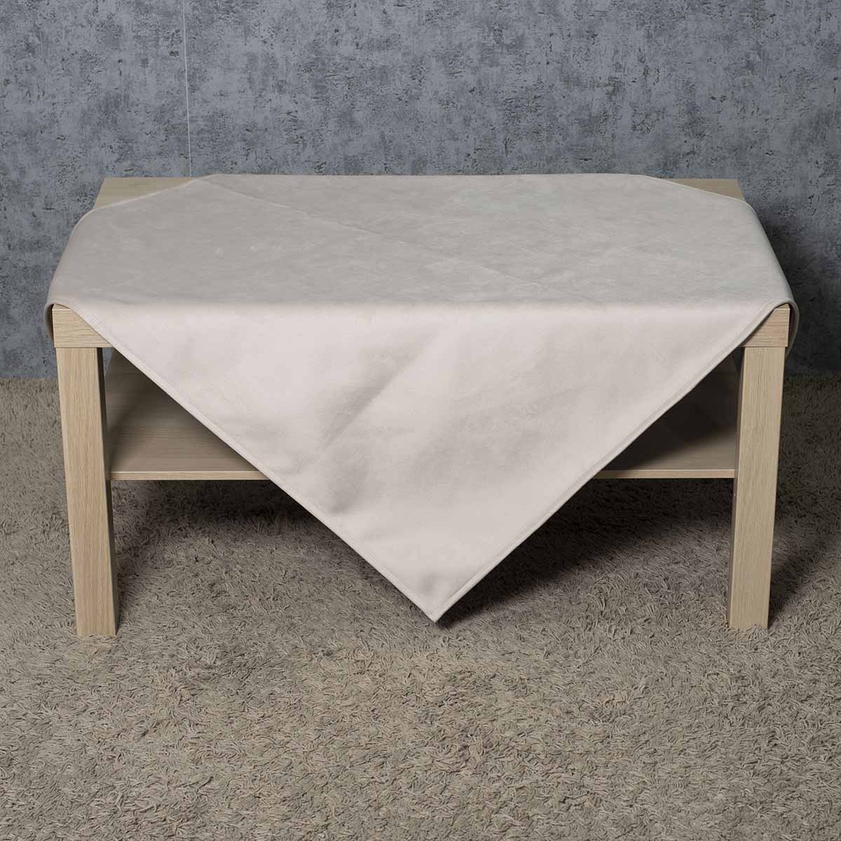 καρε-leo-ekrou Βελούδο Καρέ 90Χ90 Cotone | Leo Ιβουάρ - Image 1