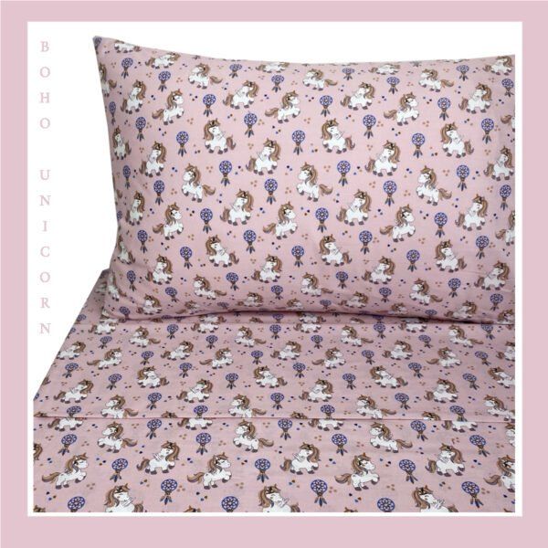 Παιδικά Σετ Σεντόνια Μονά 170x260 Boho Unicorn Astron Italy