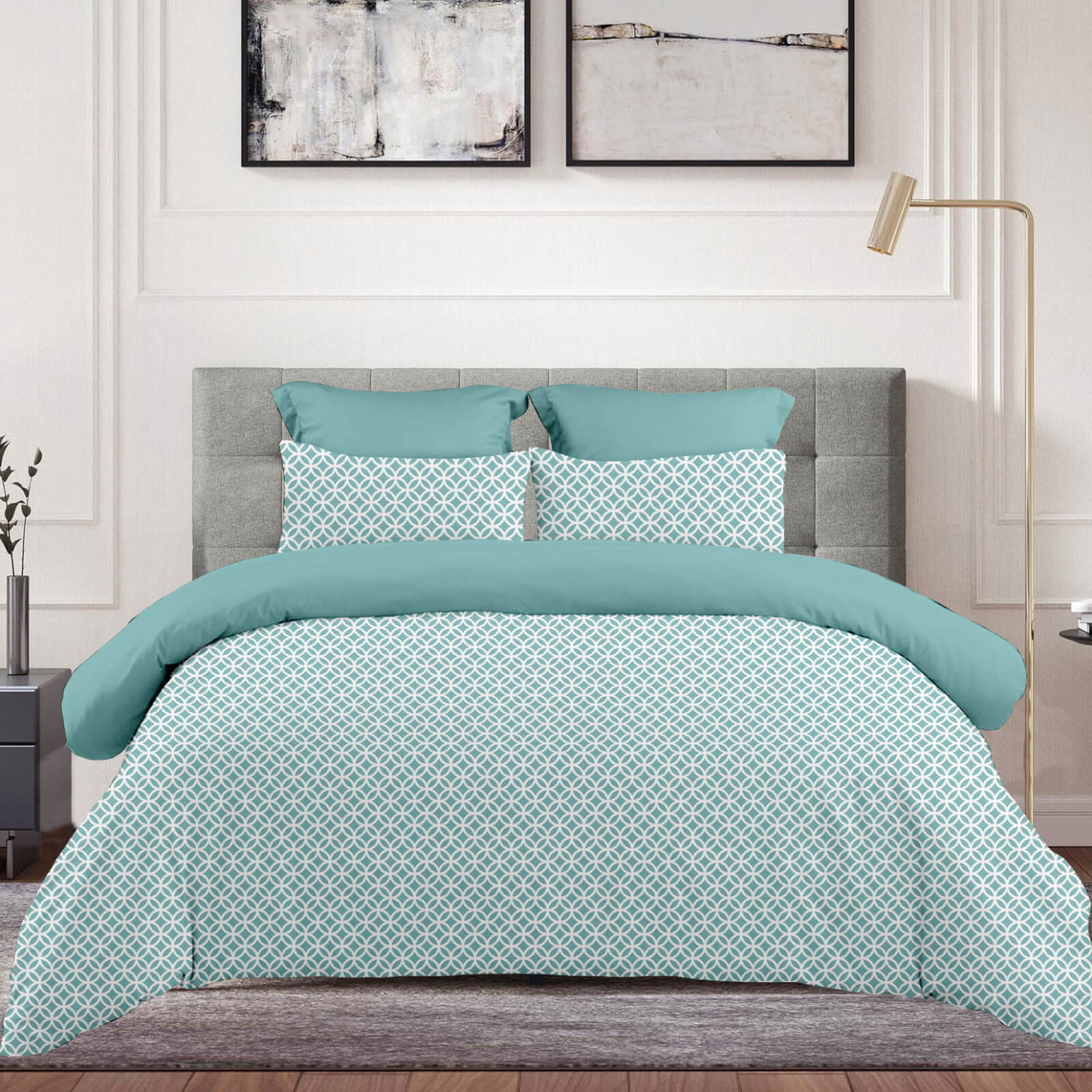 Sienna-Petrol Σεντόνι Με Λάστιχο (160x200+30) Sienna Petrol Astron Italy - Image 1